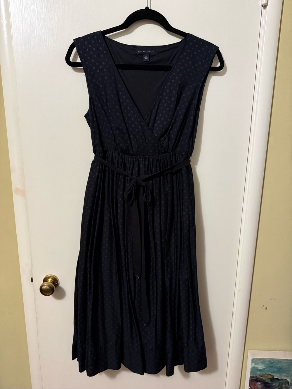 Banana Republic Black Sleeveless Wrap-Style Dress